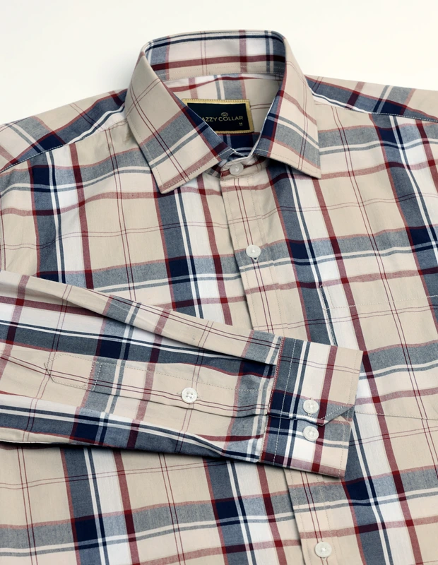 Lavender and Mocha Cotton Check Shirt
